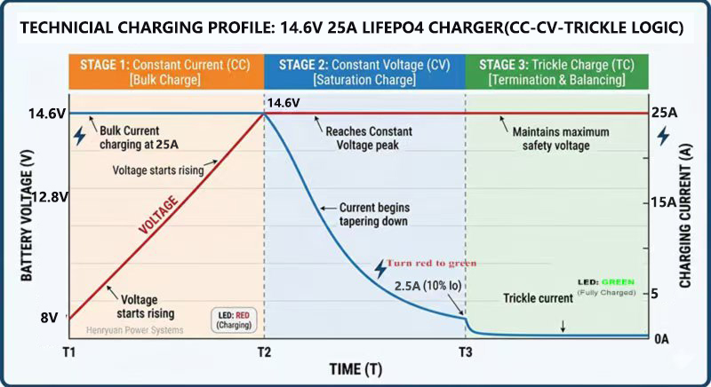 14.6V 25A LiFePO4 charger
