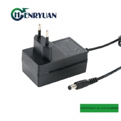 CE EMC LVD listed European plug 12V lithium ion battery 12.6V 2A charger adapter